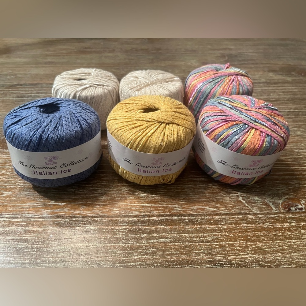 NWT KNIT ONE CROCHET TOO (6) BALLS OF COTTON & LINEN BLEND YARN, 76 YRDS EACH